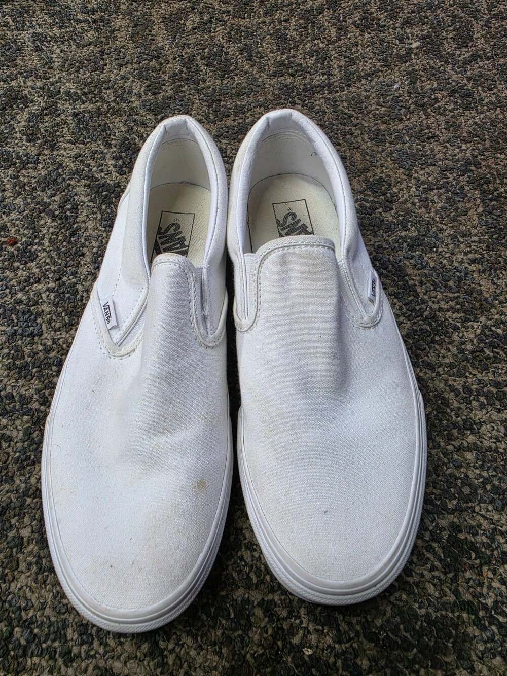 Vans Classic Slip-On White Canvas Sneakers